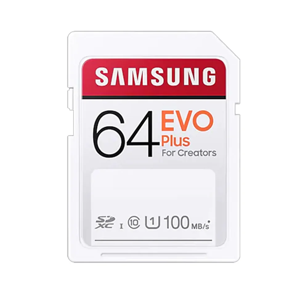 SAMSUNG SD Card EVO Plus For Creators 32GB 64GB 128GB 256GB SDHC SDXC Class 10 Memory Card Up to 100MB/s Video Camera Flash Card