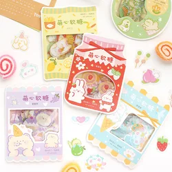 Pegatinas Kawaii impermeables para decoración de diario, pegatinas de dibujos animados, papelería coreana, 45 piezas