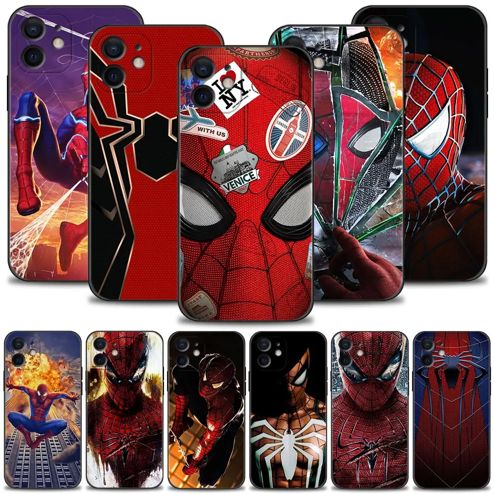 Marvel Spiderman Heros Logo Silicone Case For Apple iPhone 14 13 12 11 Pro Max XS Max XR X 7 8 Plus 13 12 Mini 6S Shell