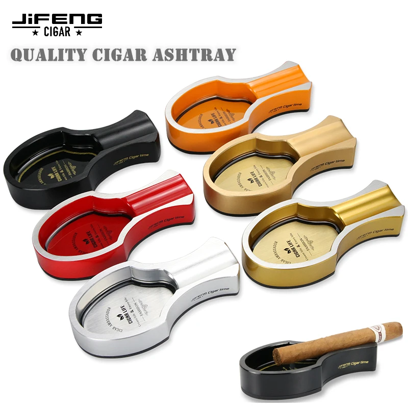 Metal Stainless Steel Cigar Ashtray Genuine Quality Cigar Cylinder Creative Fashion Portable ZincAlloy Single Cigar Extinguisher