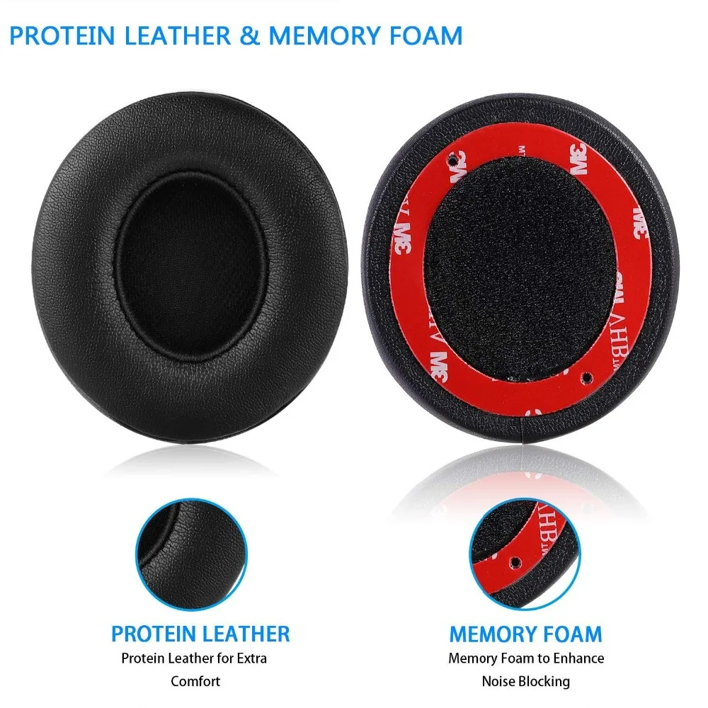 Replacement Ear Pad / Ear Cushion /  Ear Cover / Earpads Repair Parts for B-eats by Dr. Dre Solo2, Solo 2.0 On-Ear Headphones
