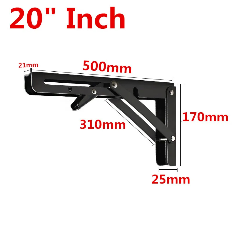 

2PCS Black Furniture Triangle Folding Angle Bracket Heavy Support Adjustable Wall Mounted Bench Table Shelf Bracket