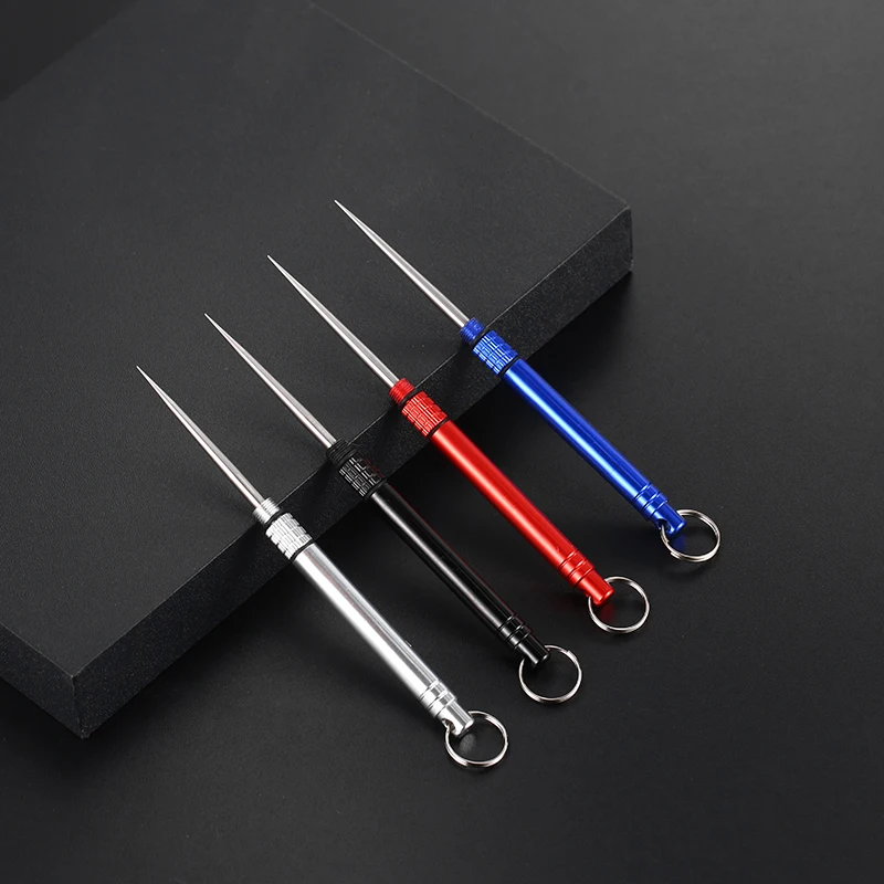 Titanium Outdoor Edc Portable Multifunctional Toothpick Bottle Fruit Fork Camping Tool Toothpick Tube Stronger Than Dental Floss