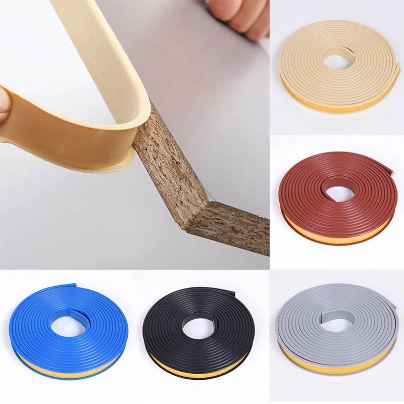 1M Self Adhesive Edge Guard Banding Strip Soft PVC Sealing Tape For Furniture Cabinet Desk Wardrobe Decor Table Corner Protector