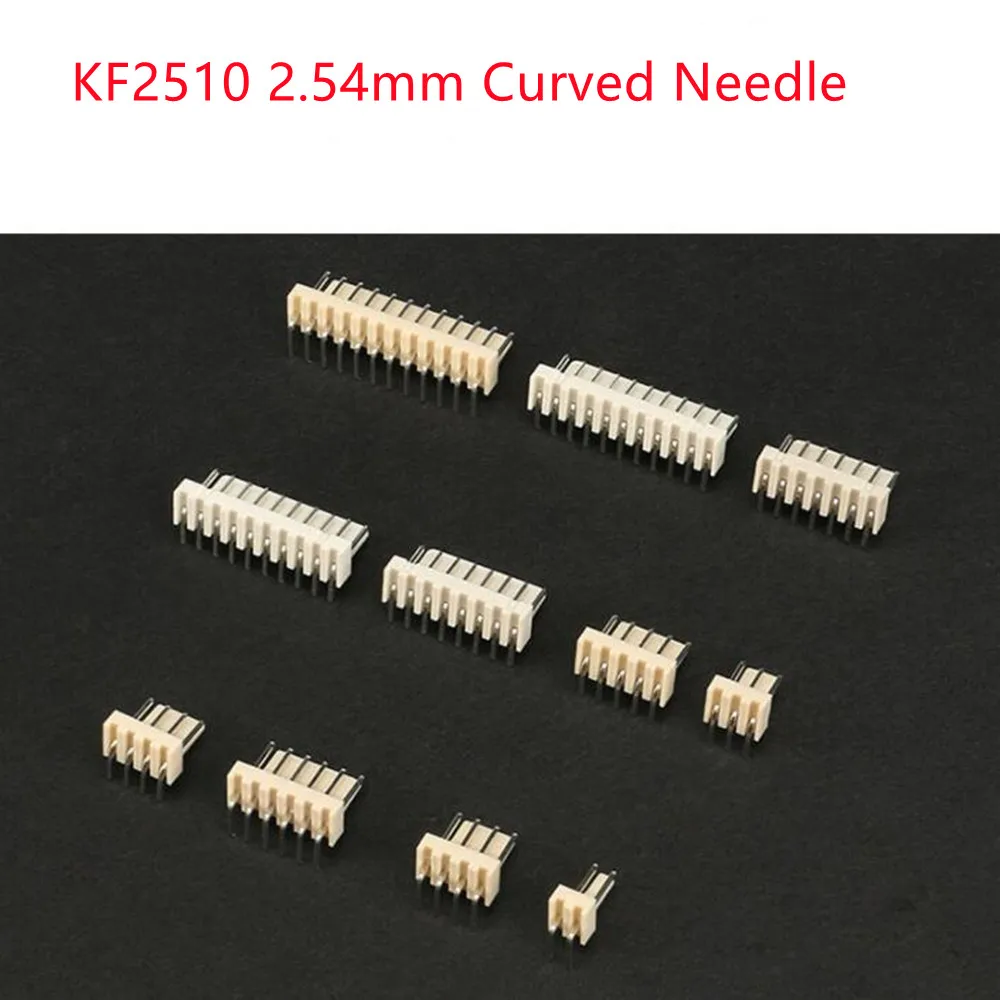 KF2510 2.54mm Connector Female Straight/Curved Needle Socket  2/3/4/5/6/7/8/10P
