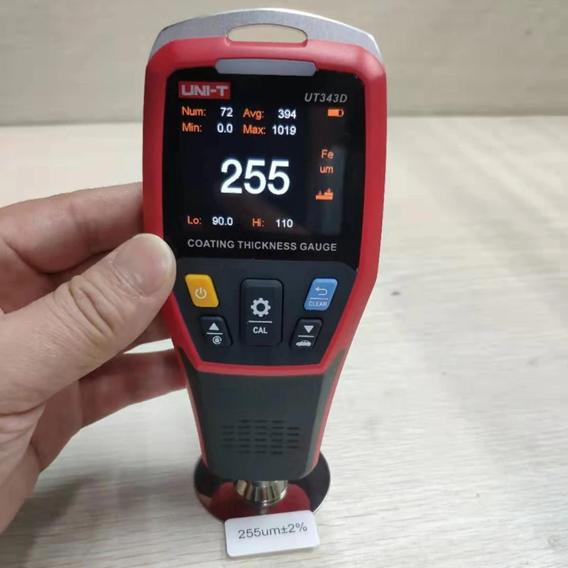 UNI-T UT343D Coating Thickness Gauge; iron matrix (FE), non-ferrous matrix (NFE) measurement composite coating thickness gauge