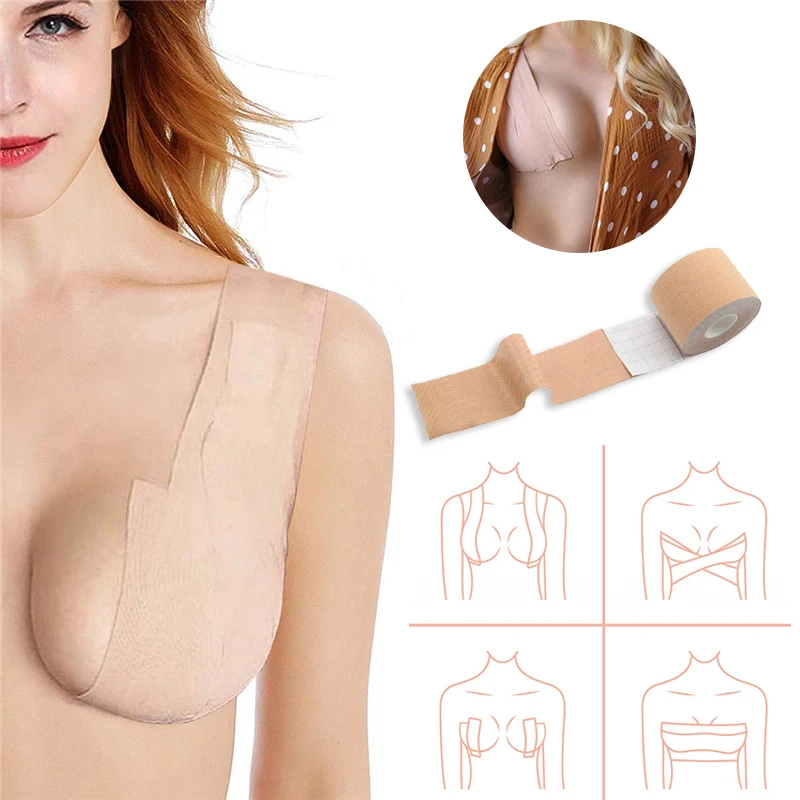 Dropshipping 5M Body Invisible Bra Women Boob Tape Nipple Cover DIY Breast Lift Tape Push Up Sticky Bra Lift Up Boob Tape 1 Roll