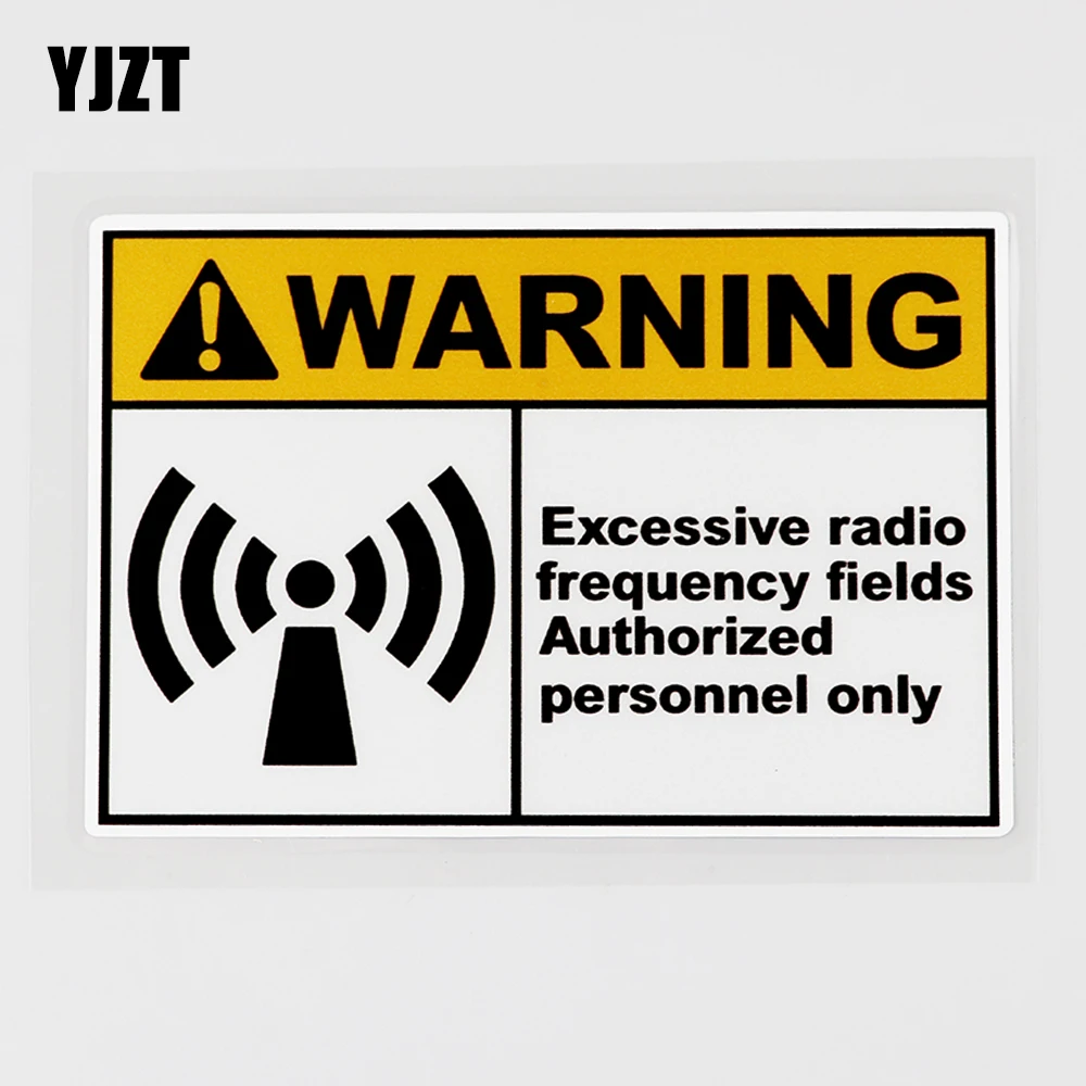 YJZT 11.5CM×7.6CM Excessive Radio Frequency Fields Decal PVC Car Sticker 12C-0022