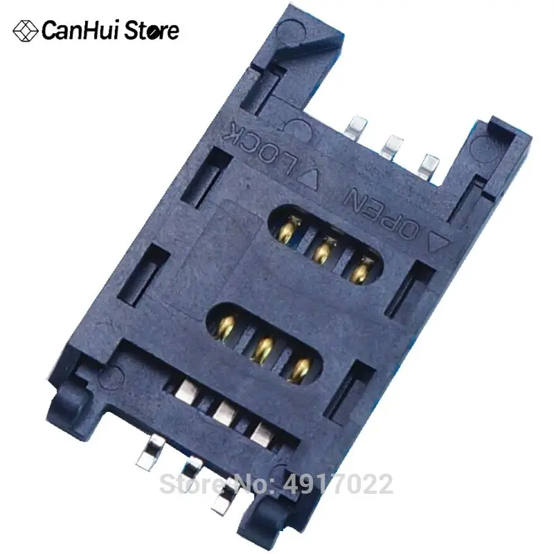 10PCS/LOT Card holder 6P SMT TF Memory Card Socket / Slot / Seats/ Holder for phone 6Pin All plastic SIM