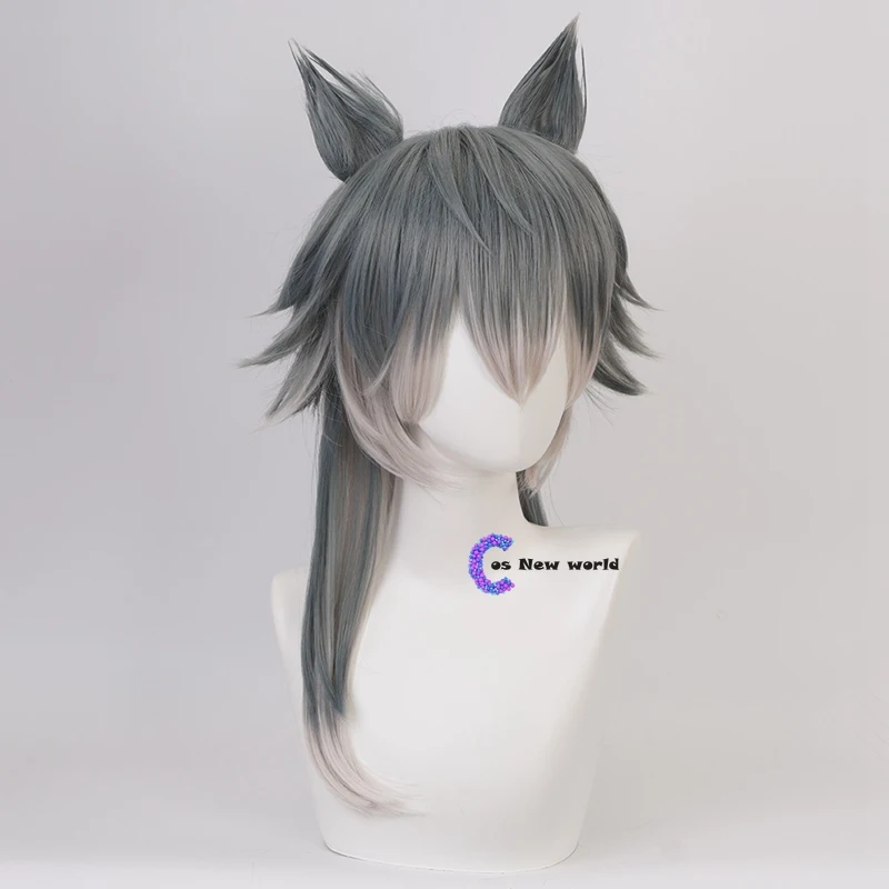 

2020 New Anime BEASTARS Legoshi Wig Wolf Ears Personified Beasts Cosplay Gradient Colors Short BOBO Hair Halloween