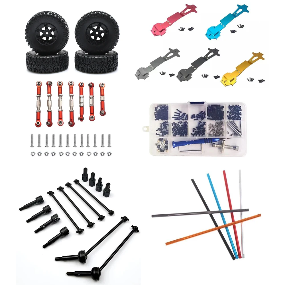RC Parts Radio Tray CVD Driving Shaft Wheel Rim Tire Servo Fit for 1/14 WLtoys 144001 RC Remote Control Car Spare Parts