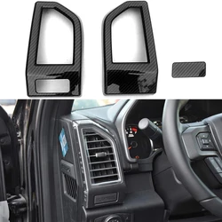 1 Set ABS Carbon Fiber Dash AC Air Conditioning Vent Outlet Trim for 2017 2018 2019 2020-Ford Raptor F150