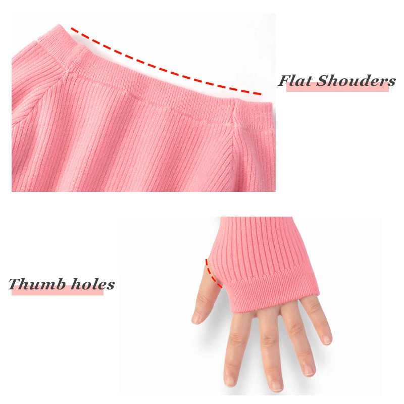 Girls Ballet Dance Sweater Elastic Flat Shoulder Sweater Teen Children Autumn Winter Pullovers Long Sleeve Knitwear