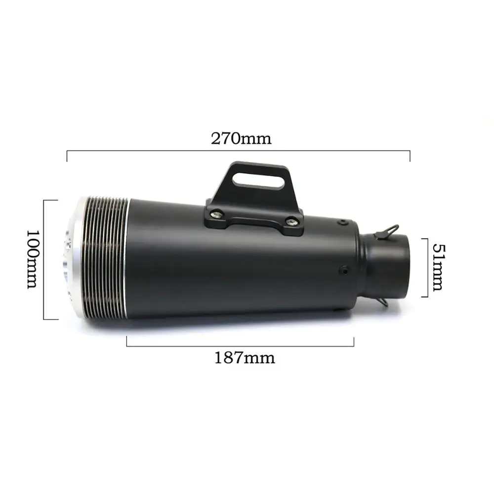 51mm inlet Universal motorcycle exhaust muffler black color escape moto cb500f hornet 600 triumph tiger 800 shadow vt750 752s
