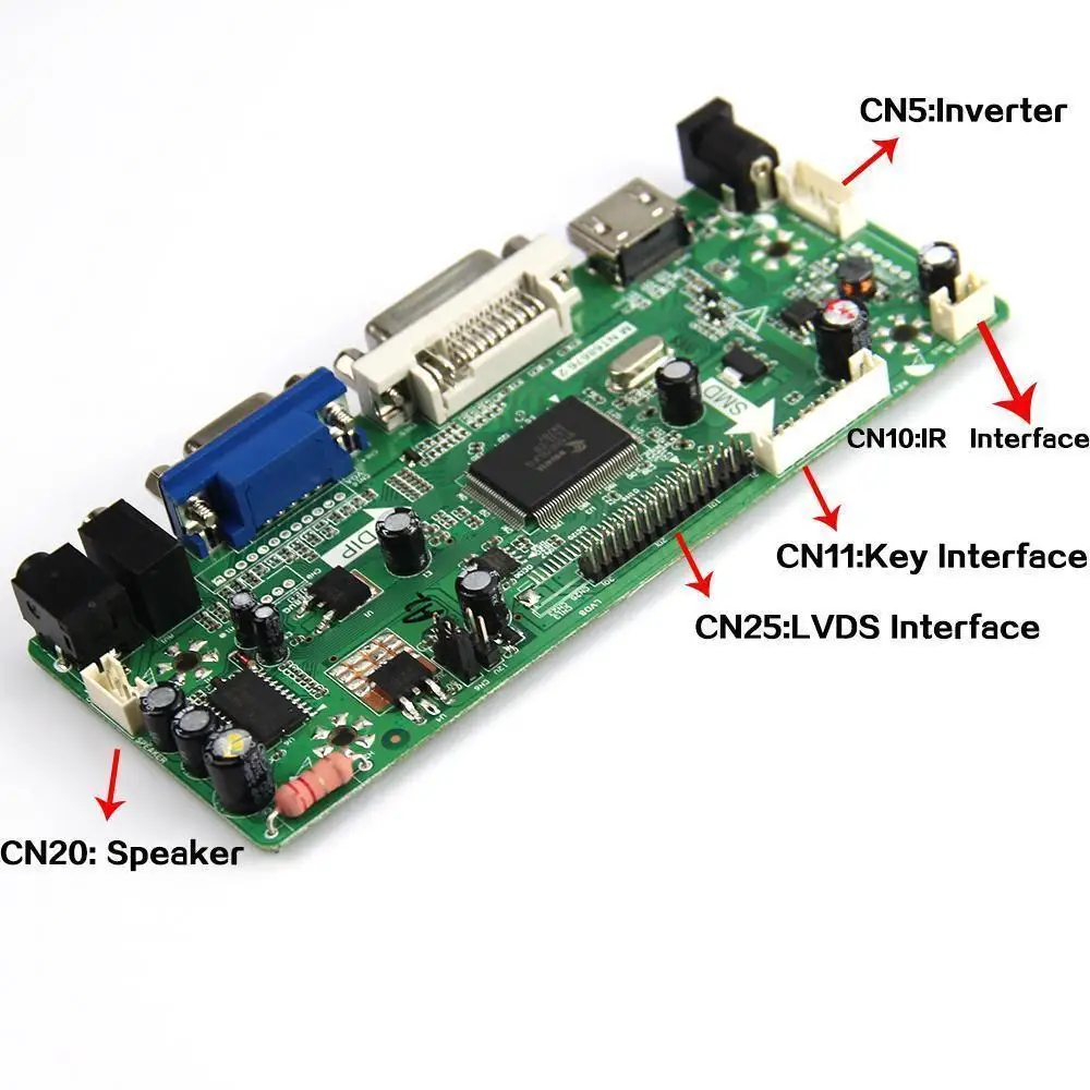 Controller board Kit for B156XW01 V0 B156XW01 V1 B156XW01 V2 1366X768 15.6" panel HDMI-compatible DVI VGA audio LCD LED Screen