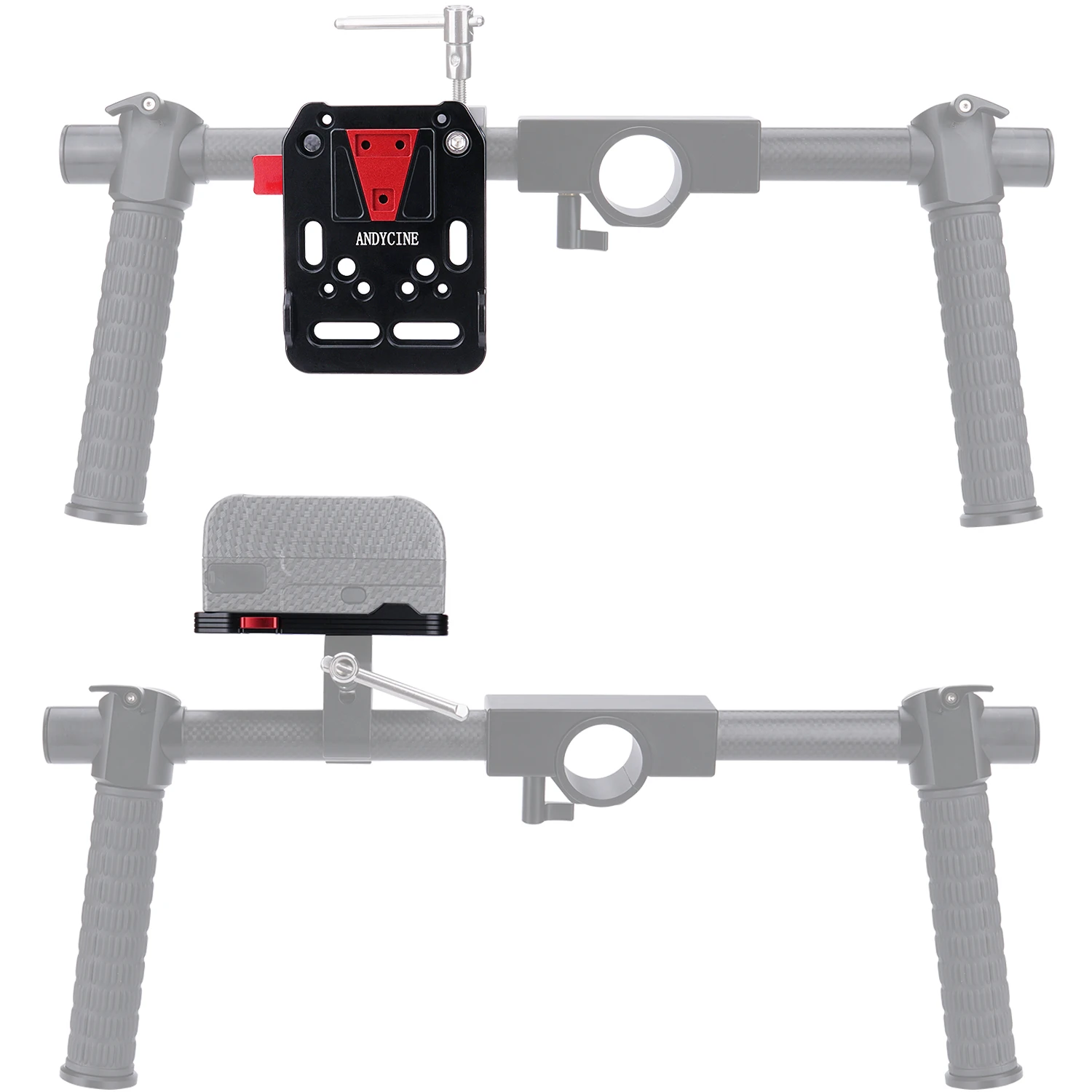 Andycine Pocket V-Mount Battery Plate Quick Release V-Lock Assembly Female V-Dock Male with 15mm Rod Clamp