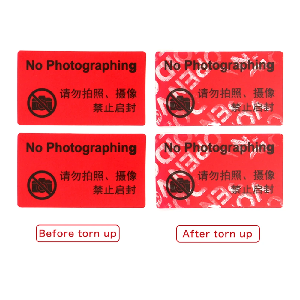 100pcs Adhesive VOID Warn Case Labels No Photos PVC Warning Stickers Security Sealing Fragile Sticker