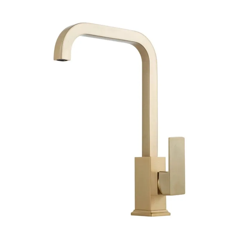 Kitchen Sink Faucet,Hot and Cold Mixer,Rotating Single Handle, Deck Mounted Taps,Brass Brushed Gold,Gun Grey, New Arrivals Crane