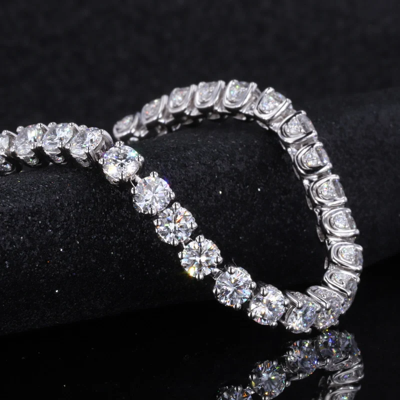 High Quality Luxury 14K White Gold Diamond HPHT lab diamond Bracelet For Women Gift