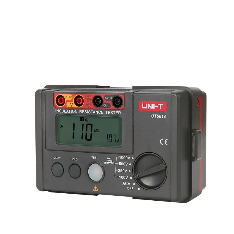 UNI-T UT501A Insulation Resistance Tester Meter Earth Ground Resistance Voltage Tester Megohmmeter Voltmeter