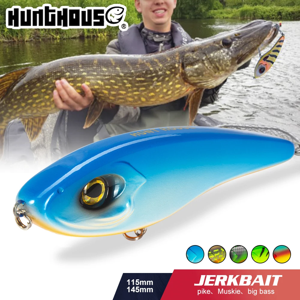 

Рыболовная приманка hunhouse Jerkbait Musky Buster, 11,5/14,5 см, 32/52 г