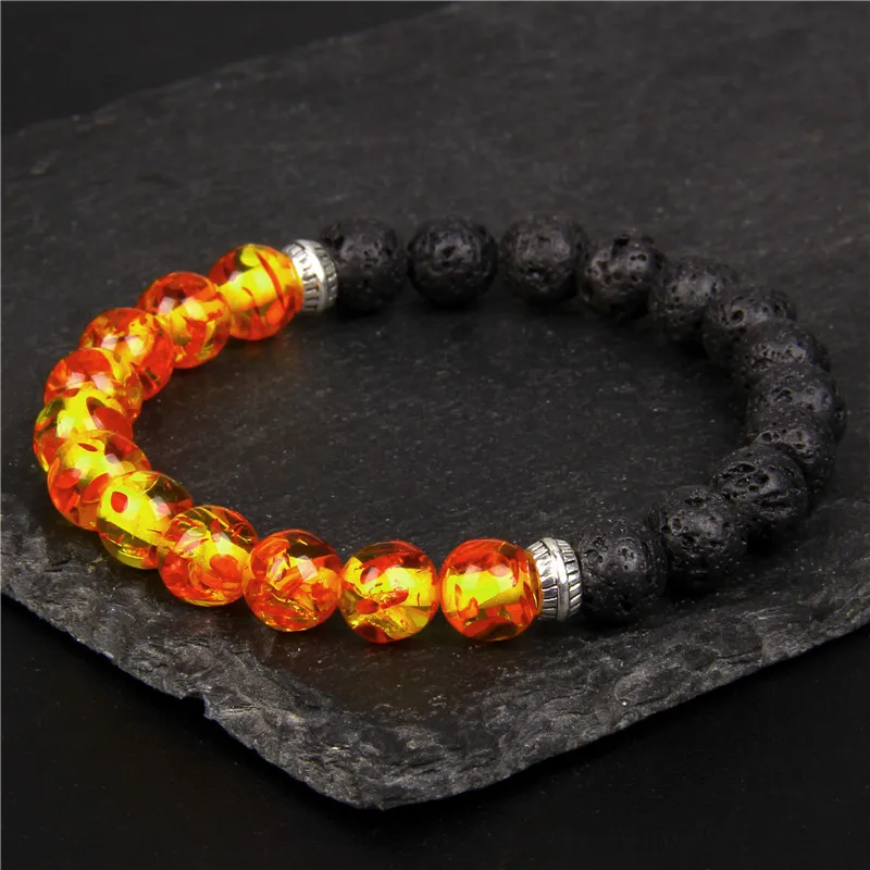 Buddhism Natural Lava Stone Beads Bracelet Men Women 8mm Malachite Beaded Yoga Healing Bracelets Prayer Lucky Jewelry Gifts