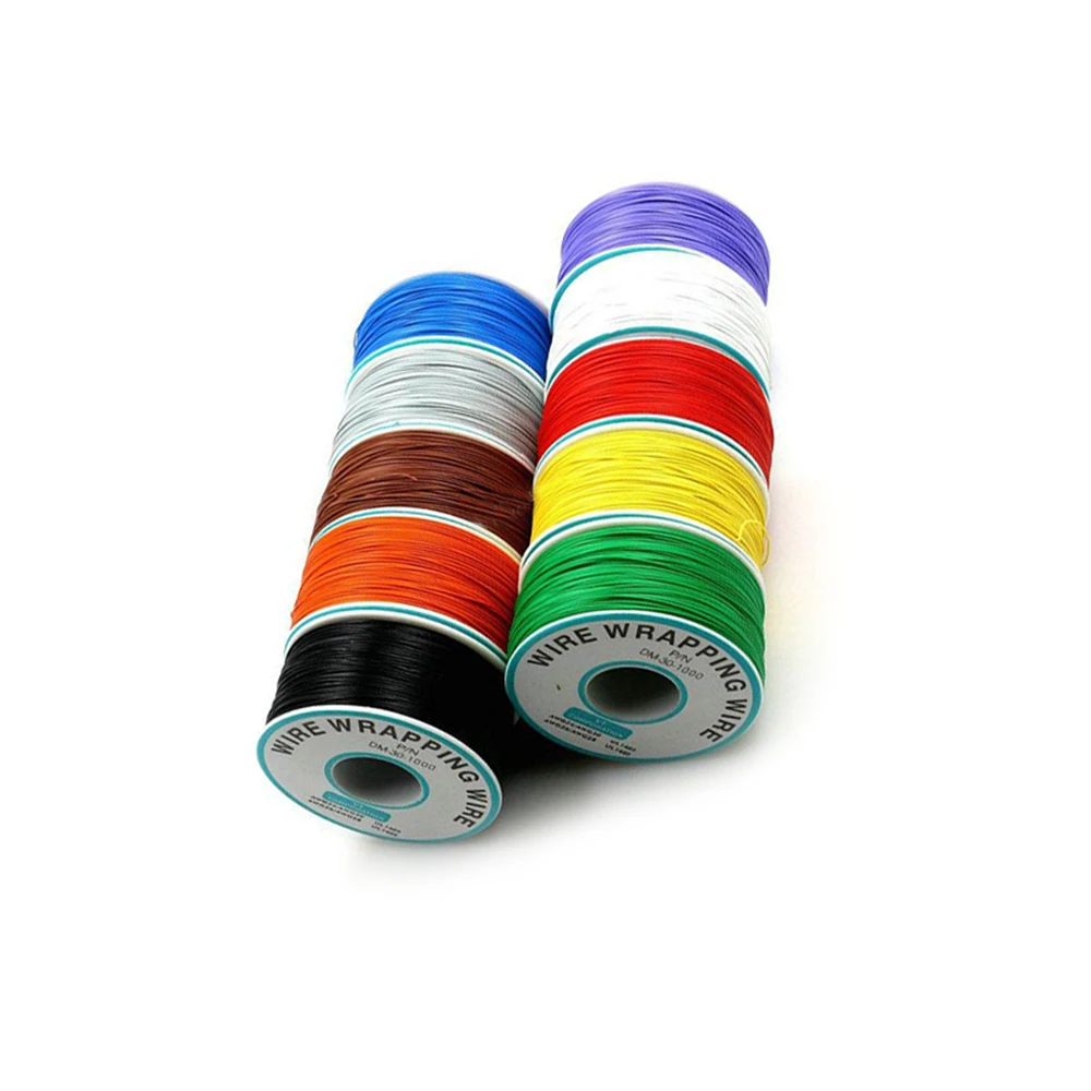 250m 30AWG Multiple Colour Single Strand Tin Plated Copper Electrical Circuit Board Ok Line Jumper Insulation Wrapping Wire