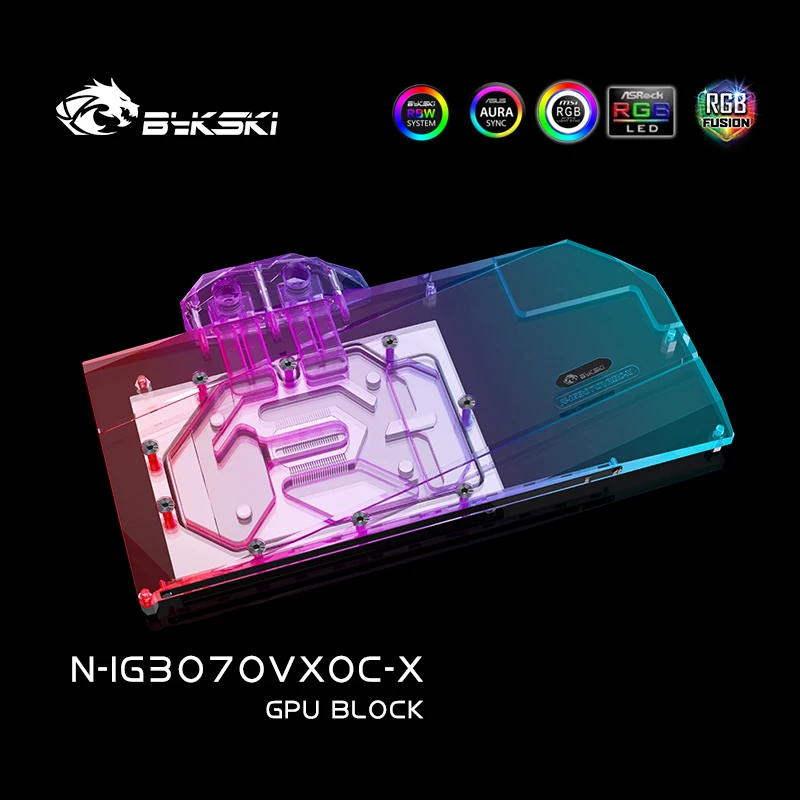 Bykski N-IG3070VXOC-X GPU Cooler Graphic Video Card, Back Plate Water nights for Colorful iGame RTX3070 fellow can OC PC water cooling