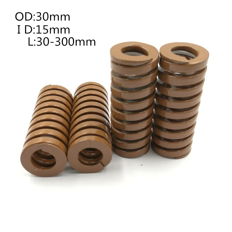 2Pcs brown Load Spiral Stamping Compression Die Spring Outer Diameter 30mm Inner Diameter 15mm Length 30-200mm