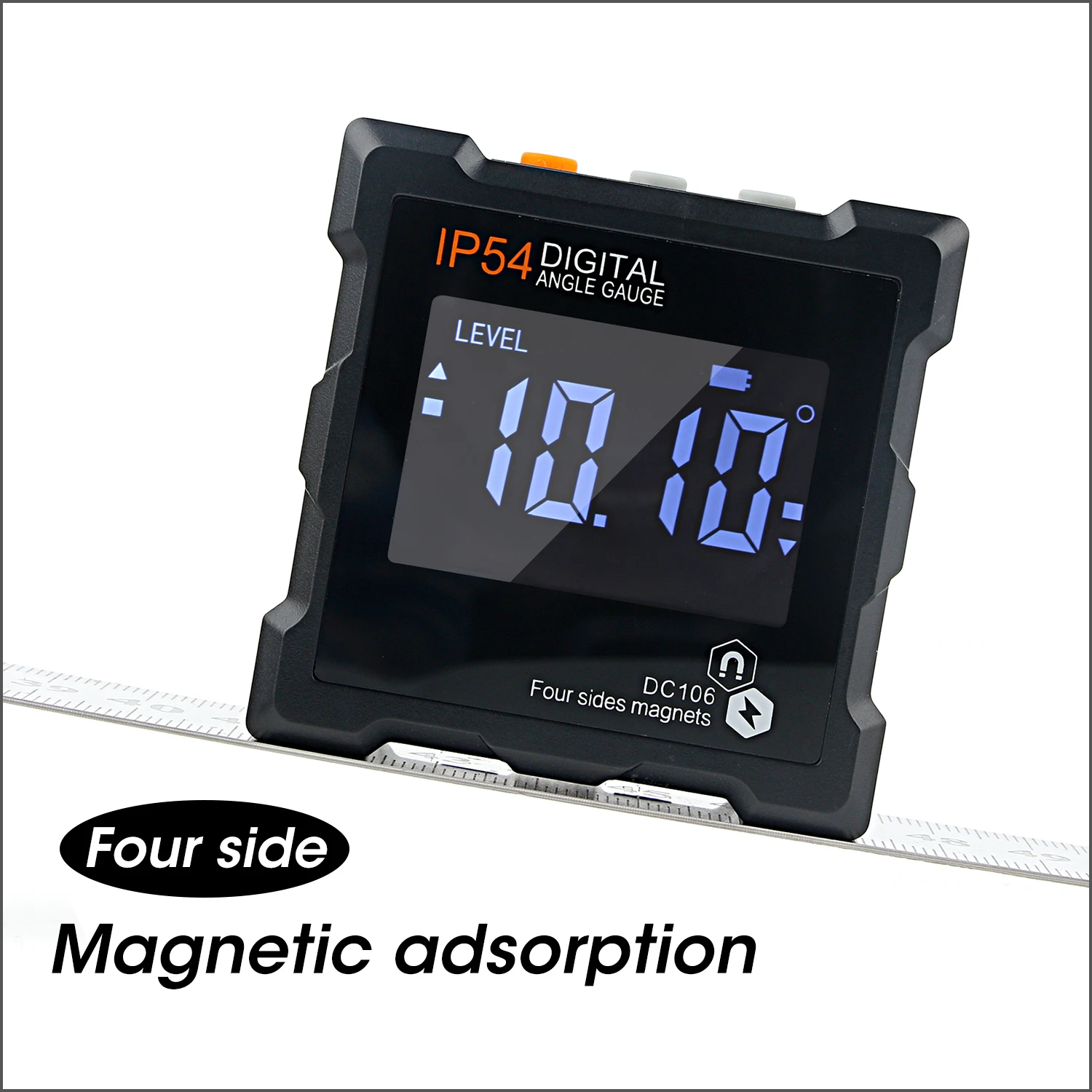 Inclinometro digitale RZ inclinometro Mini misura 360 ° con goniometro smussato universale elettronico a Base magnetica a quattro lati