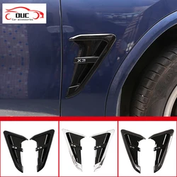 2Pcs/set ABS Car Front Fender Side Air Vent Cover Trim Car-styling For BMW X3 G01 X4 G02 2018-2022 Shark Gills Side Vent Sticker
