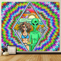 Alien tapestry home art deco tapestry background cloth hippie bohemian decoration large size sheet yoga mat
