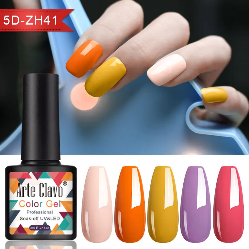 Arte Clavo Hot Sale 8ml Gel Nail Polish Semi Permanant UV Hybrid Varnish Soak Off Nail Art Polish Primer Manicure Gel Varnishes