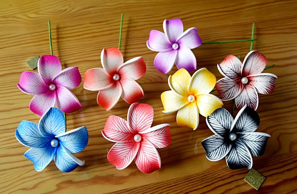 

Free Shipping F0078-3 80pcs/lot 8CM 8 Colors Foam Tiare W Shell Pearl Hair Pick Women Hair Accessories Hawaii Tropical Flower