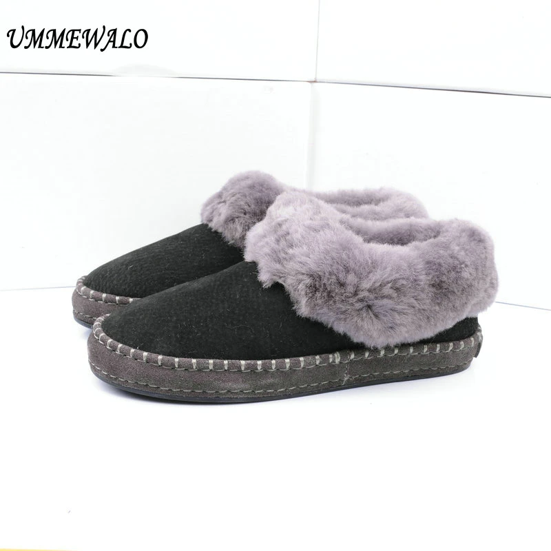 Women Fur Shoes Winter Soft Fur Home Casual Shoes Woman Flat Shoes Ladies Warm Loaferes