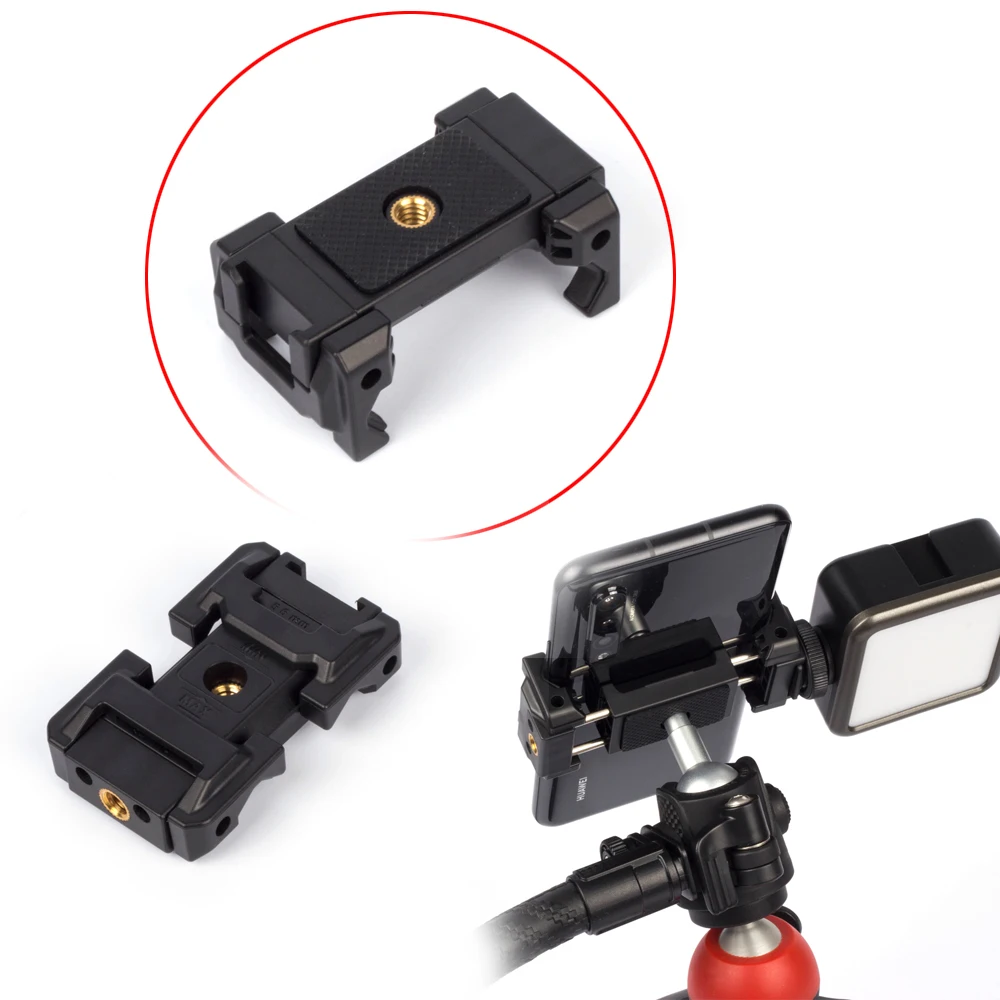 1/4 "Холодный башмак быстросъемный держатель для фотоаппарата со светодиодной светодиодный пышкой микрофон Настольный штатив монопод