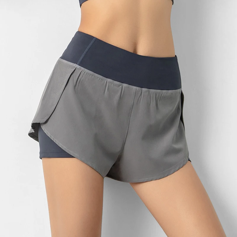 Pantalones cortos deportivos de alta elasticidad para mujer, Shorts de secado rápido de doble capa con bolsillo, gran oferta, verano, 2020