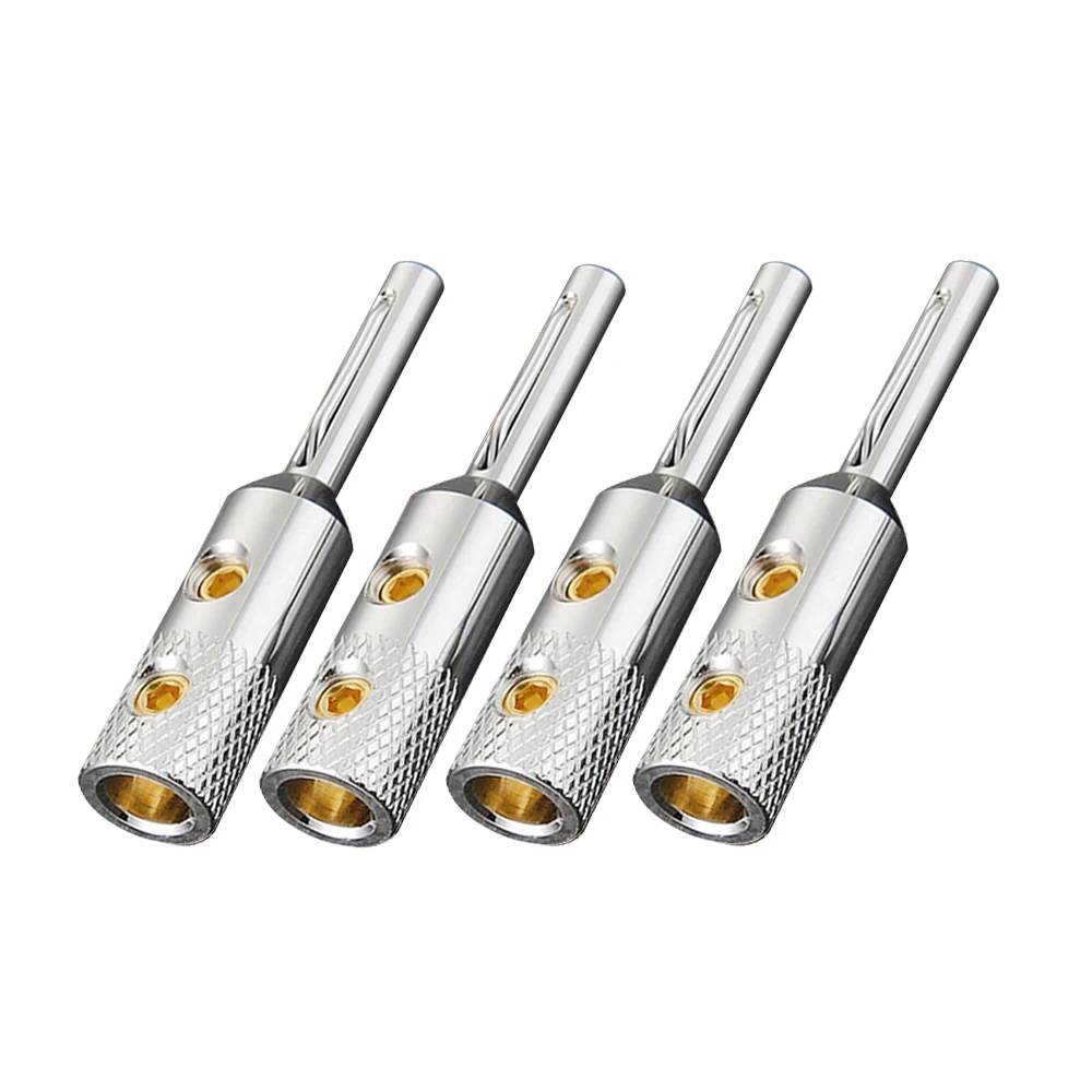 

4PCS Viborg VB401R Pure Copper Rhodium Plated Banana Plug Speaker Cable Plug