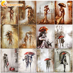 CHENISTORY Oil Painting By Number Romantic Couple HandPainted DIY Kits Wall Art Pictures Living Room Decoration Canvas Painting