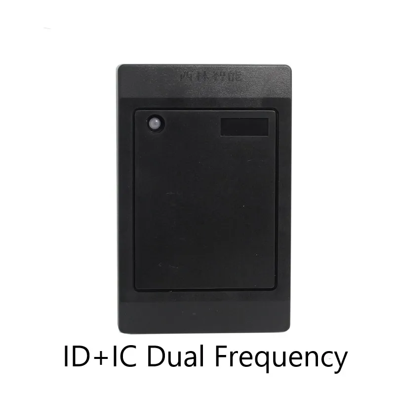 

Dual Frequency Waterproof Black Color Default 125Khz EM RFID Reader WG26 / 34 Card Key Fob Reader Access Control System