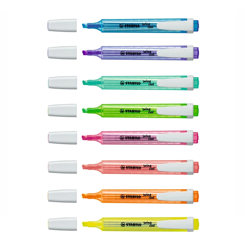 STABILO Swing Cool Bright Color Highlighter Pen, Matte Pocket Sized Marker Spot Liner Highlight Drawing Office Fax School A6586