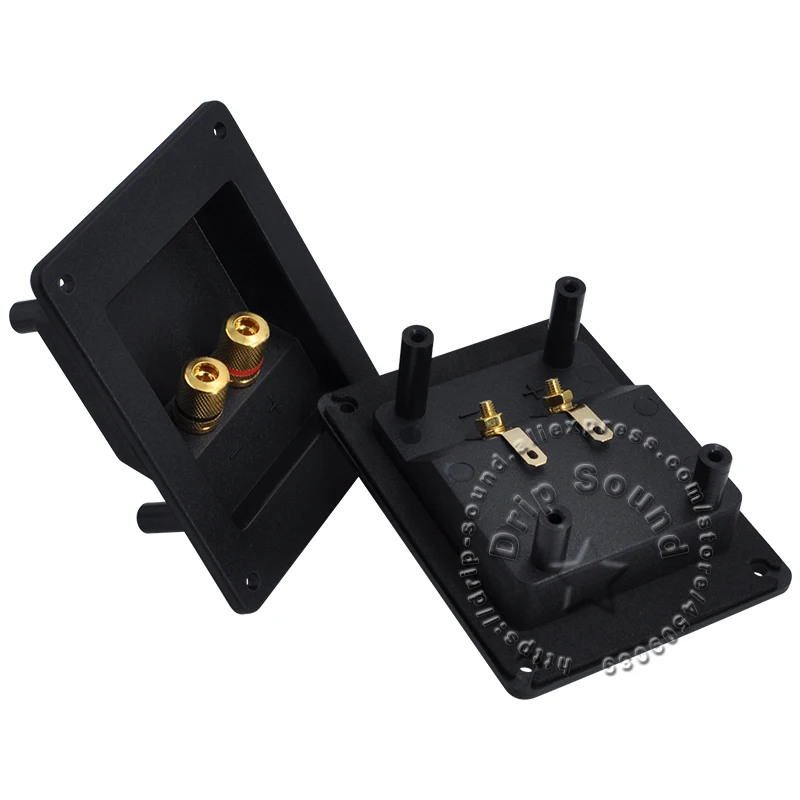 2pcs 80x104mm Rectangle 2 Way Speaker Box Audio Loudspeaker Copper Wiring Terminal Binding Post