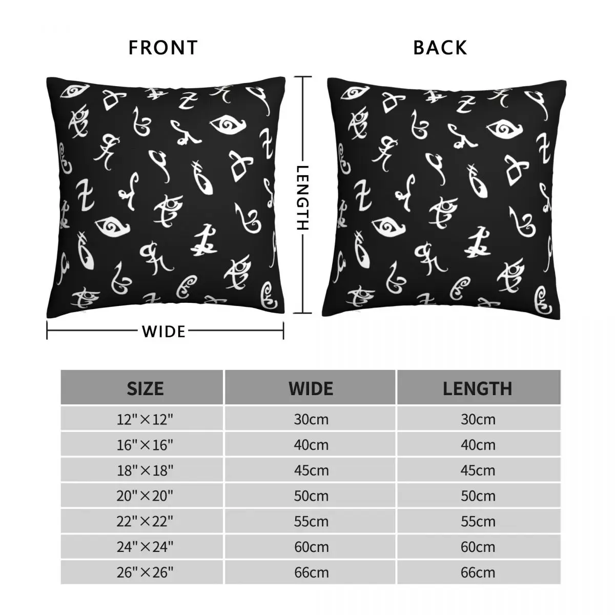 TMI RUNES Square Pillowcase Polyester Linen Velvet Pattern Zip Decor Pillow Case Home Cushion Cover