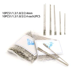 Diamond Coated Tipped Drill Bits 1mm 1.3mm 2mm 1.8mm 2.4mm 10pcs For Drilling Jade Agate Stone Jewelry Replacing Parts