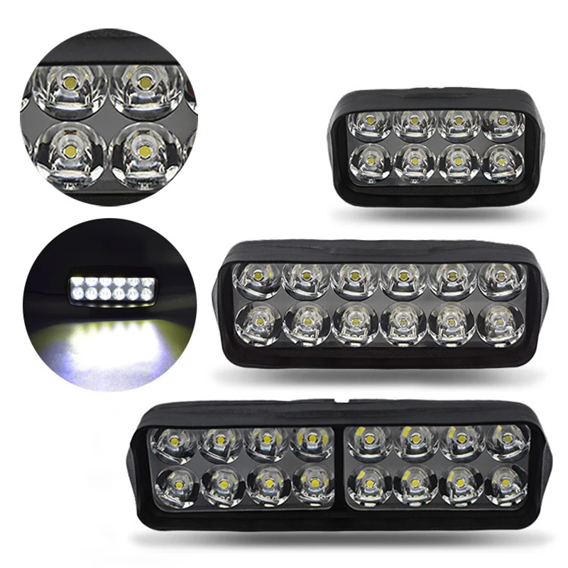 

Motorcycle Headlight Front Lights 12V 24V LED Work Light Bar 12W 18W 24W Headlight Driving Lamp for scooter motorbike lights