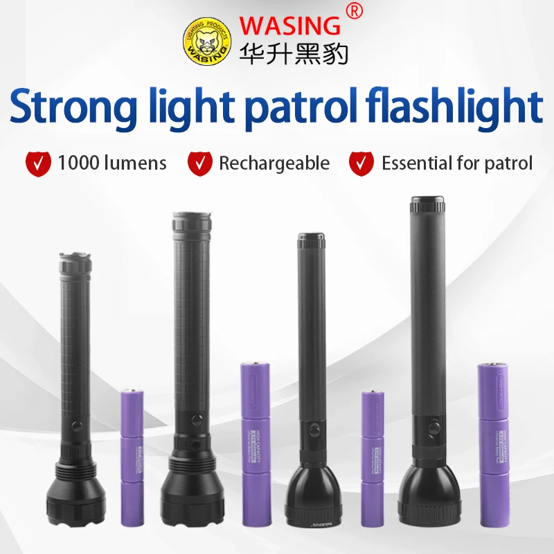 WASING 10W Strong Light LED Super Bright Explosion-Proof Rechargeable Flashlight