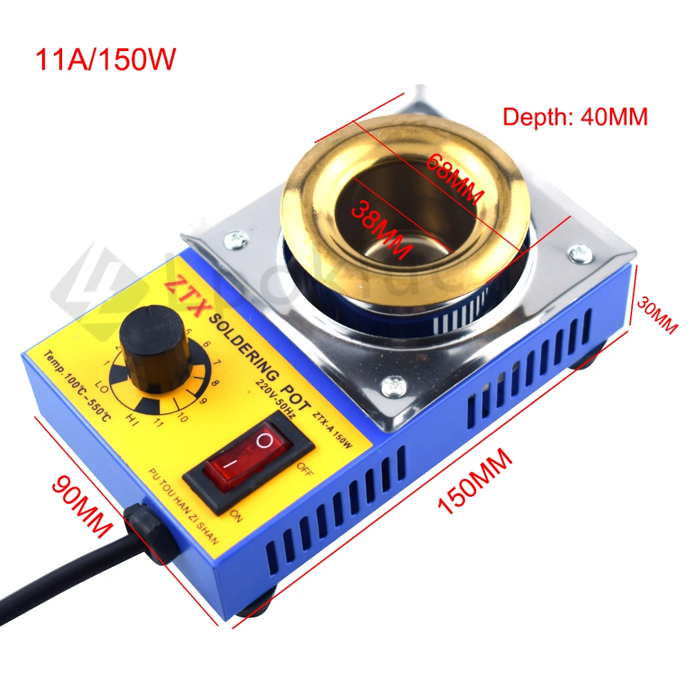 1pcs EU Plug  High Quality Temperature Controlled Soldering Pot Melting Tin Pot Tin Cans