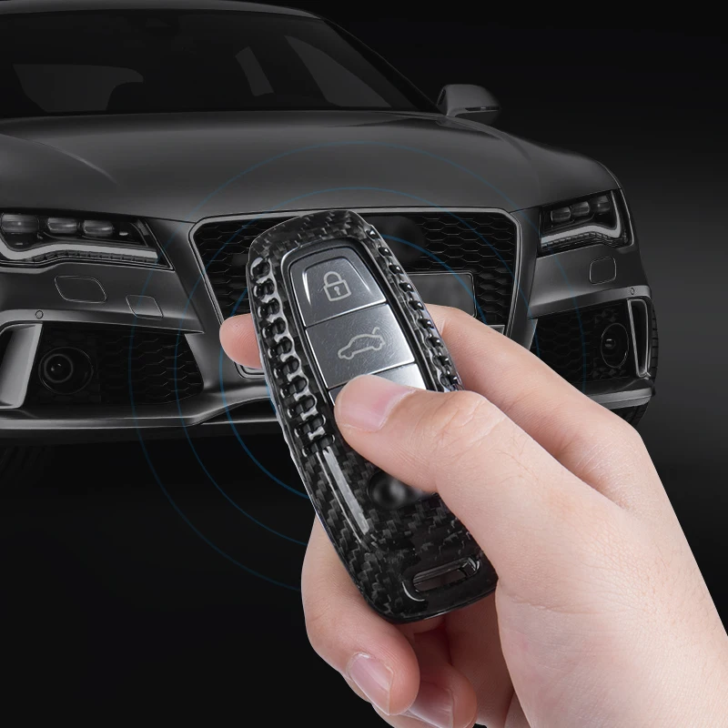 Acc-carbon etui na klucze do Audi key cover nowy S4/A4L/A6L/A3/Q3/Q2L/Q5L/Q7/A7LA8L Carbon fibe r shell klamra samochodowa luksusowa osłona