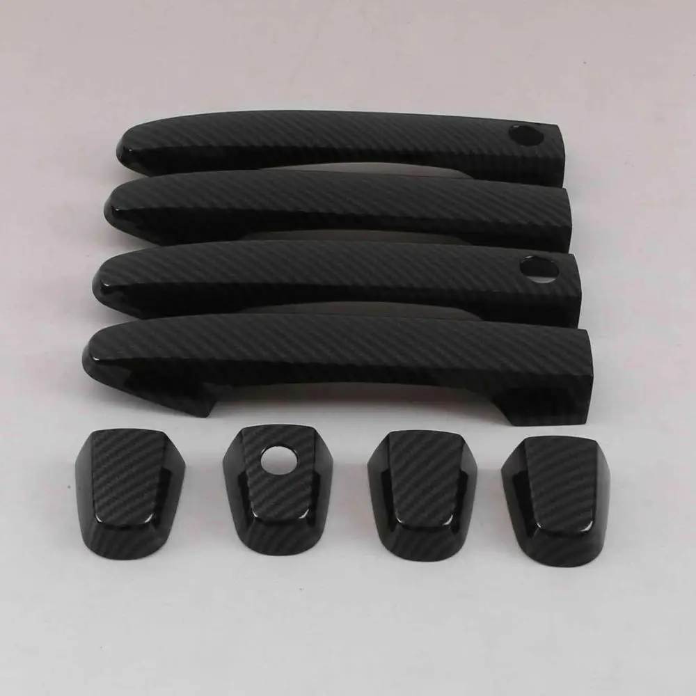 For Honda Crv C-RV 2012 2013 2014 For Honda Civic 2012 Cabon Fiber Side Door Handle Cover Trims Auto Accessories 8pcs