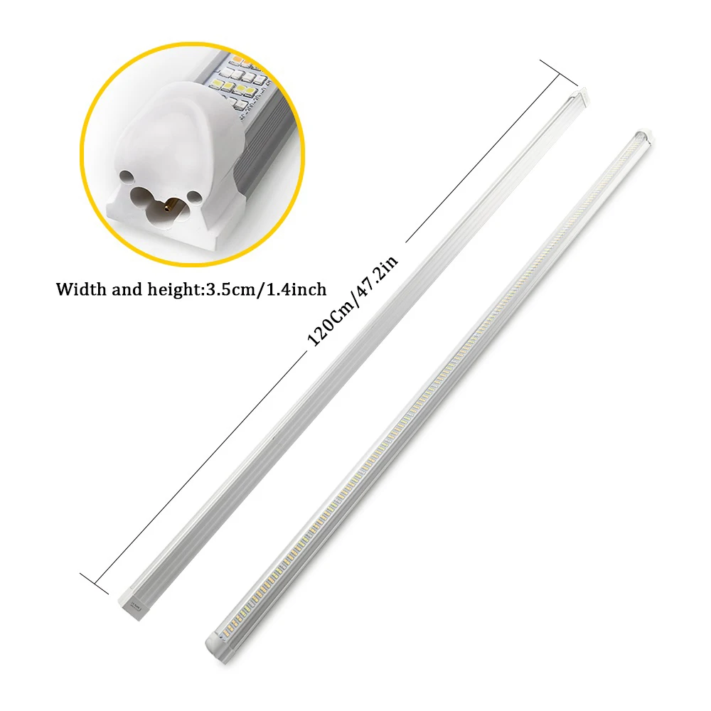 5pcs/lot 120cm LED Grow Light T8 Tube Bar Plant Lamp Full Spectrum Hydroponic LED for Cultivation Indoor Vegs Greens Grow Tent